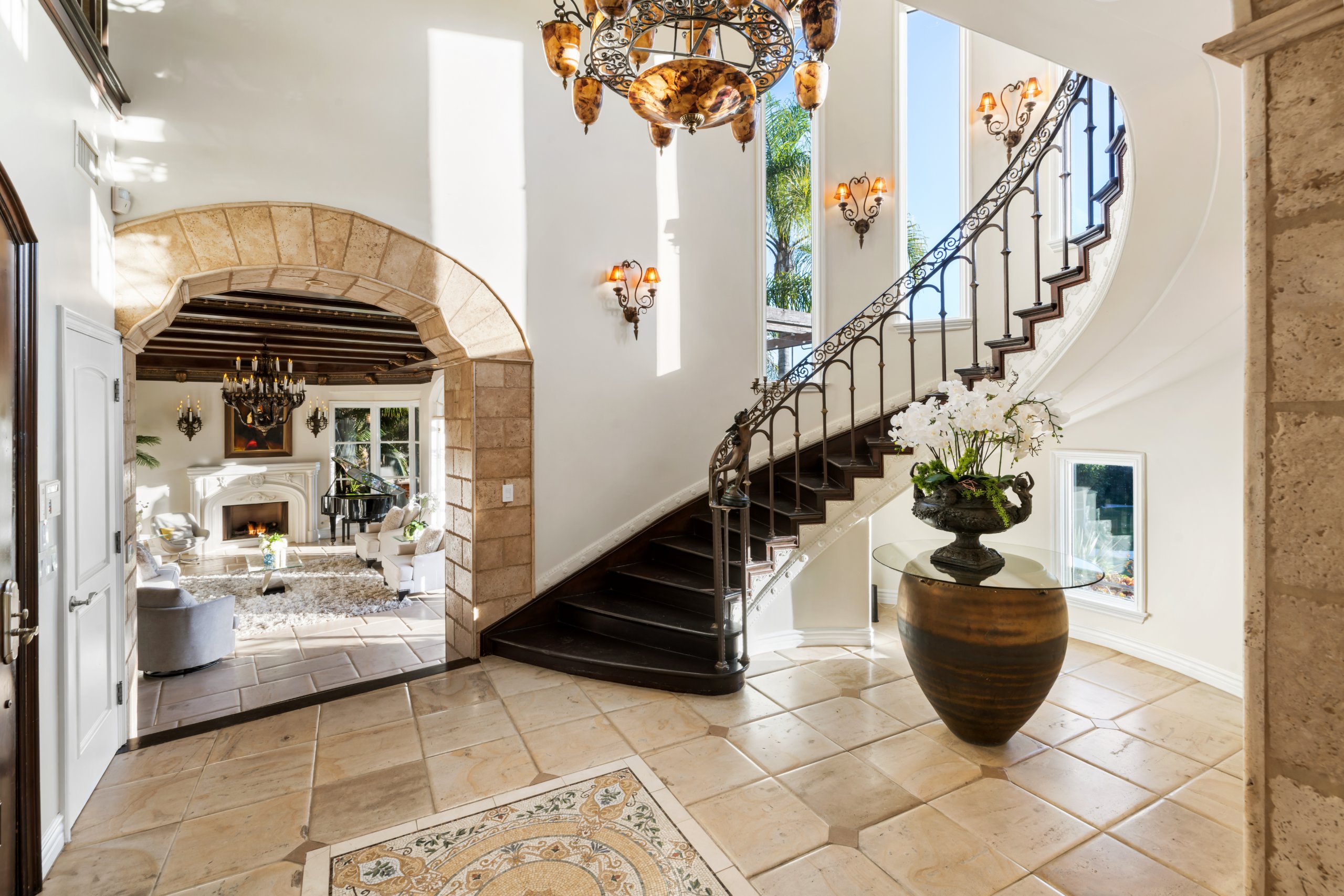 Bel Air Luxury Golf Course Estate with Resort Grotto Pool, Waterfall & Entertainment Terraces