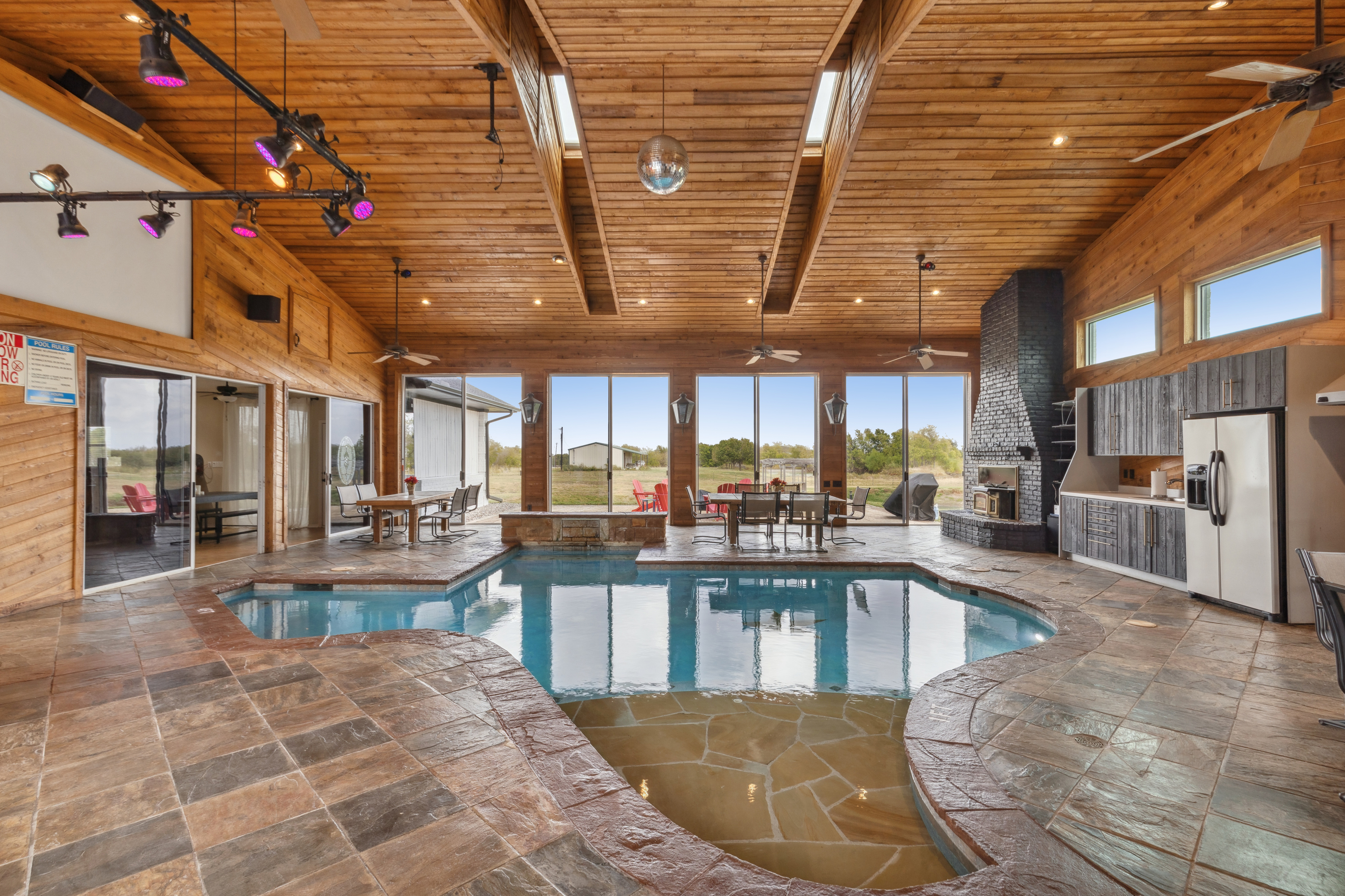 Texas Ranch Estate with Texas-Shaped Heated Pool, Pool House & Live Music Stage