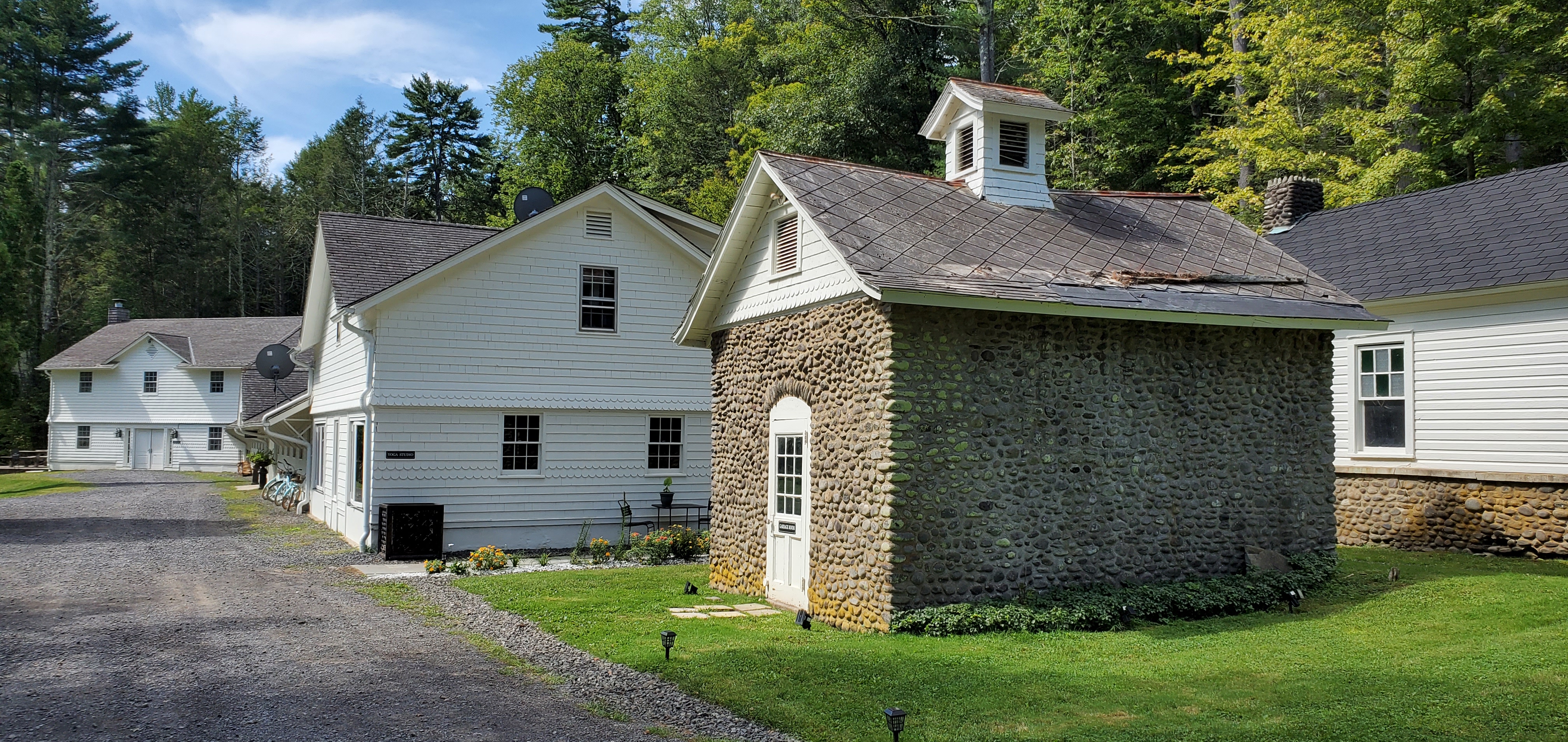 Trails and natural landscape across the 62-acre estate